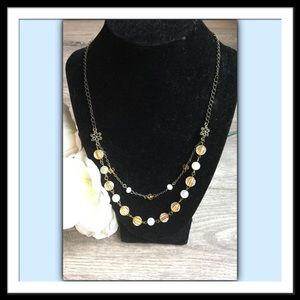 Chiaroscuro Designs Brass & Glass Necklace Set